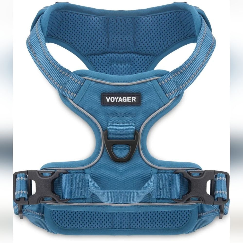 Voyager Step In Air Dual Attachment Outdoor Dog Harness light blue
